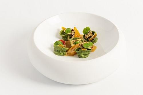 Tortelli alle alghe ricci di mare e limone di Sorrento