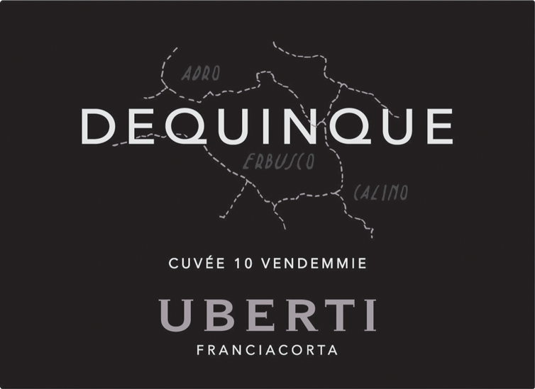 Etichetta del vino Franciacorta Dequinque Extra Brut