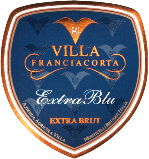 Etichetta del vino Franciacorta Extra Blu Extra Brut 2016