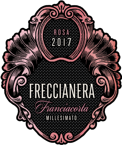 Etichetta del vino Franciacorta Freccianera Rosa Rosé Brut 2017