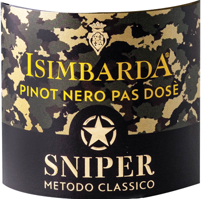 Etichetta del vino Oltrepò Pavese Metodo Classico Pinot Nero Sniper Pas Dosé