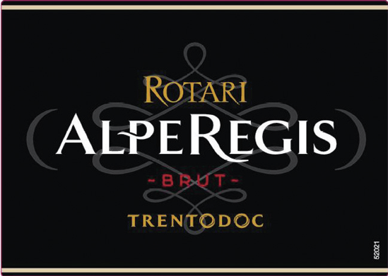 Etichetta del vino Trento Alpe Regis Brut 2016