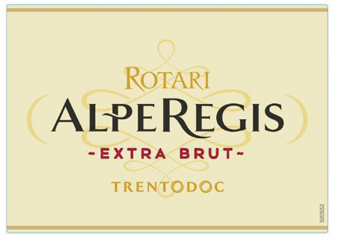 Etichetta del vino Trento Alpe Regis Extra Brut 2016