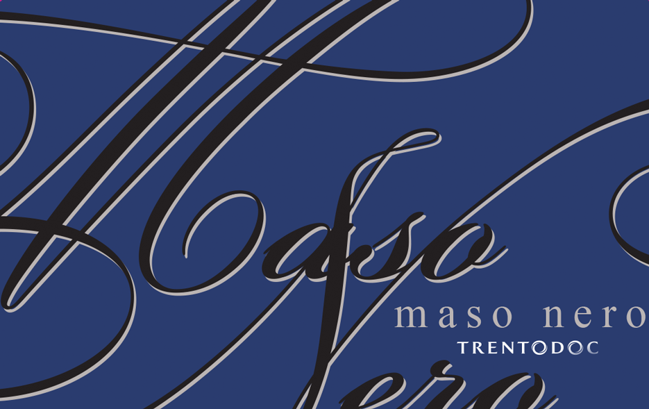 Etichetta del vino Trento Riserva Maso Nero Blanc de Noir Extra Brut 2016