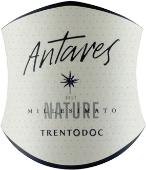 Etichetta del vino Trento Antares Brut Nature 2018