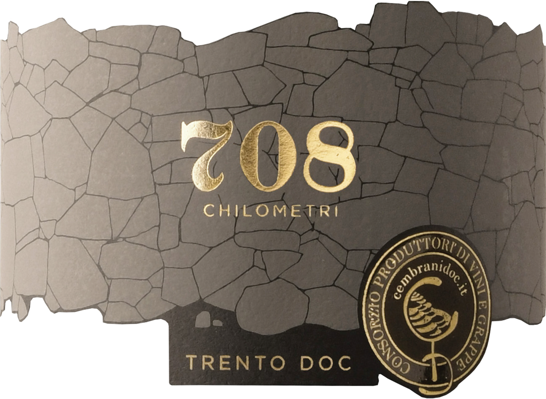 Etichetta del vino Trento 708 Chilometri Extra Brut 2017