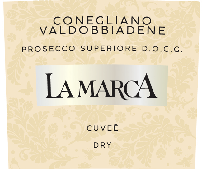 Etichetta del vino Conegliano Valdobbiadene Prosecco Superiore Cuvée Dry