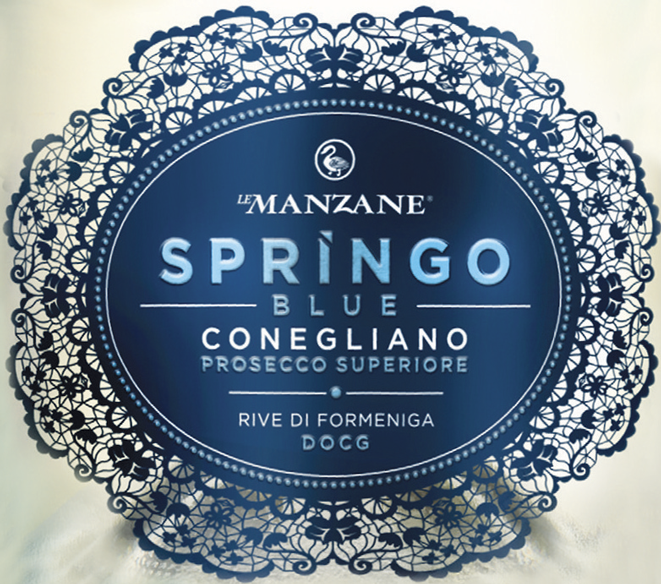 Etichetta del vino Conegliano Prosecco Superiore Rive di Formeniga Springo Blue Extra Brut 2021