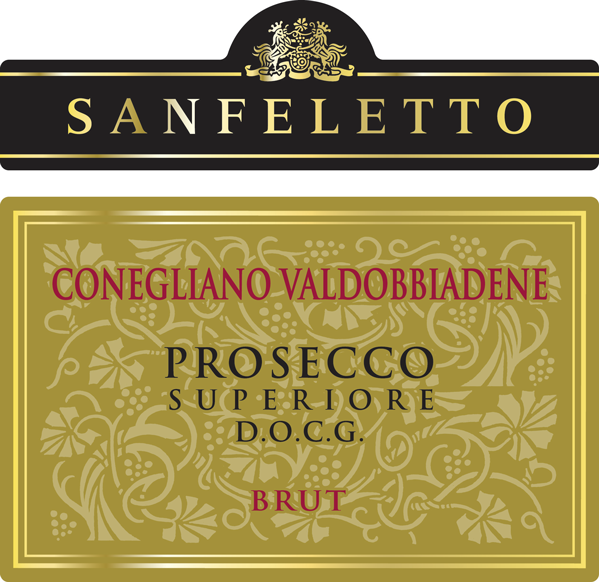 Etichetta del vino Conegliano Valdobbiadene Prosecco Superiore Brut
