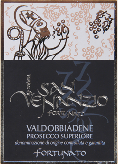 Etichetta del vino Valdobbiadene Prosecco Superiore Fortunato Dry 2021