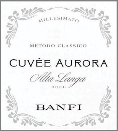 Etichetta del vino Alta Langa Cuvée Aurora Extra Brut 2018