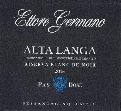 Etichetta del vino Alta Langa Riserva Blanc de Noir Pas Dosé 2015