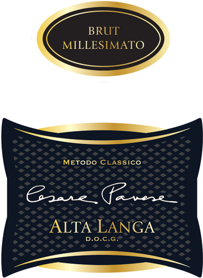 Etichetta del vino Alta Langa Cesare Pavese Brut 2018