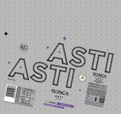 Etichetta del vino Asti Esploro Secco