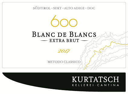 Etichetta del vino Alto Adige Riserva 600 Blanc de Blancs Extra Brut 2017