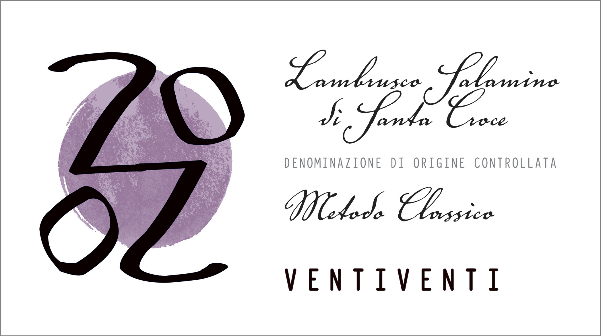 Etichetta del vino Lambrusco Salamino di Santa Croce Metodo Classico Brut 2020