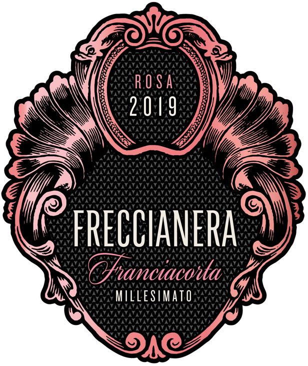 Etichetta del vino Franciacorta Freccianera Rosa Rosé Brut 2019