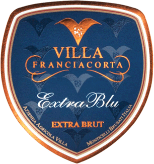 Etichetta del vino Franciacorta Extra Blu Extra Brut 2018