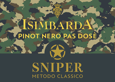 Etichetta del vino Oltrepò Pavese Metodo Classico Pinot Nero Sniper Pas Dosé