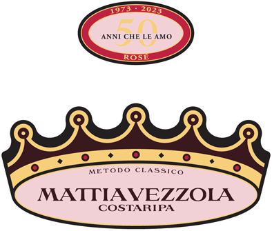 Etichetta del vino Mattia Vezzola Rosé Brut