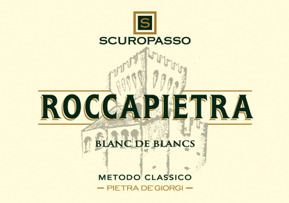 Etichetta del vino Roccapietra Blanc de Blancs Extra Brut 2018