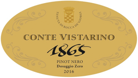 Etichetta del vino Oltrepò Pavese Metodo Classico Pinot Nero 1865 Dosaggio Zero 2016