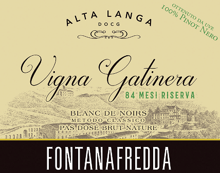 Etichetta del vino Alta Langa Riserva Blanc de Noirs Vigna Gatinera 84 Mesi Pas Dosé Brut Nature 2015
