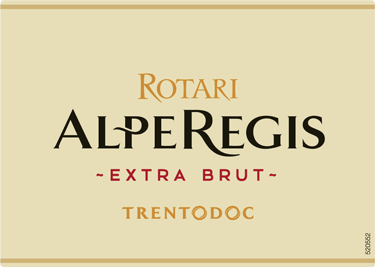 Etichetta del vino Trento Alpe Regis Extra Brut 2017