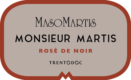 Etichetta del vino Trento Monsieur Martis Rosé de Noir Brut 2018