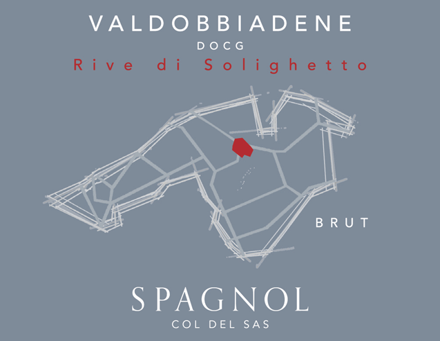Etichetta del vino Valdobiadene Rive di Solighetto Col del Sas Brut 2021