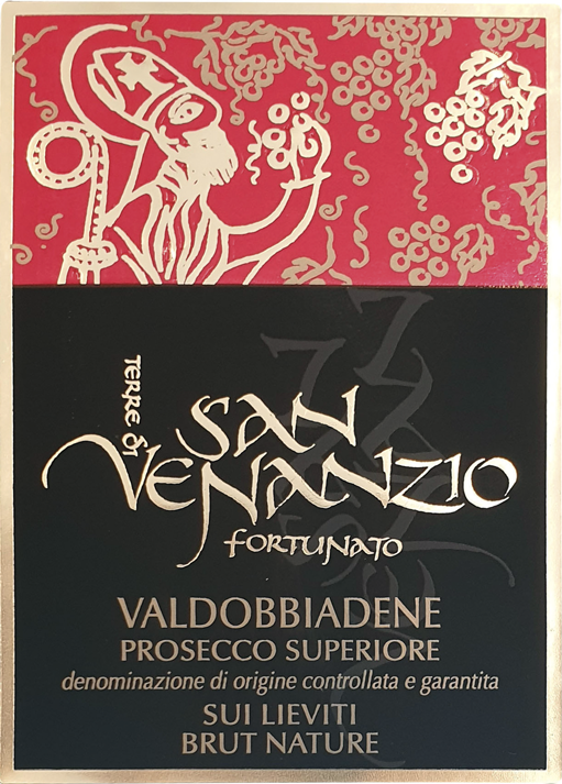 Etichetta del vino Valdobbiadene Prosecco Superiore Sui Lieviti Brut Nature 2021