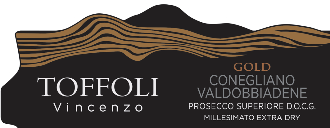Etichetta del vino Conegliano Valdobbiadene Prosecco Superiore Gold Extra Dry 2022