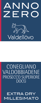 Etichetta del vino Conegliano Valdobbiadene Prosecco Superiore AnnoZero Extra Dry 2022