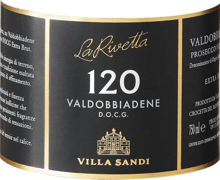 Etichetta del vino Valdobbiadene Prosecco Superiore La Rivetta 120 Extra Brut