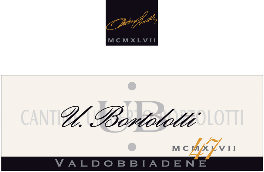 Etichetta del vino Valdobbiadene U. Bortolotti 47 Extra Dry