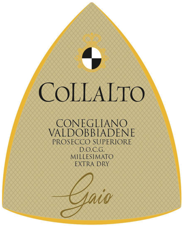 Etichetta del vino Conegliano Valdobbiadene Prosecco Superiore Gaio Extra Dry 2022
