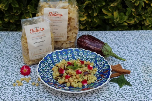 Insalata tiepida di Ditalini rigati Futuro con ceci e melanzane