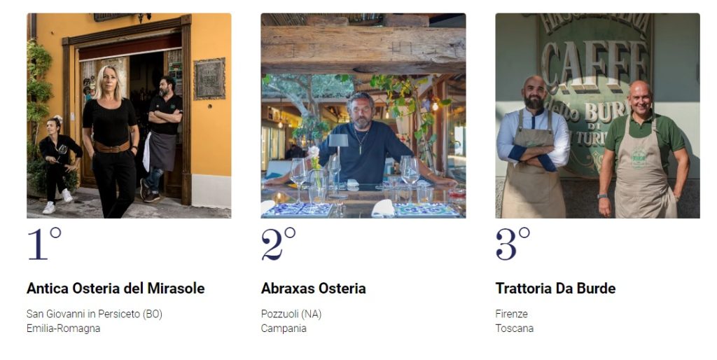 50Top premia le trattorie. La migliore &egrave; in provincia di Bologna