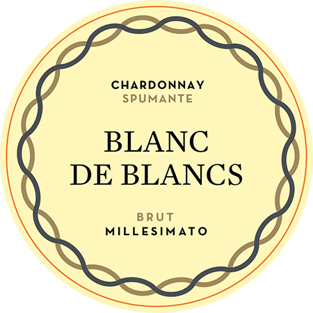 Etichetta del vino Colli Piacentini Chardonnay Blanc de Blancs Brut 2023