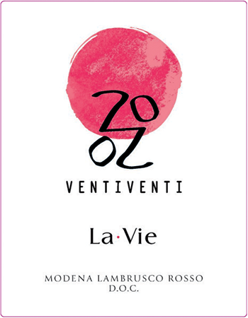 Etichetta del vino Modena Lambrusco Rosso La.Vie Brut 2023