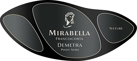 Etichetta del vino Franciacorta Demetra Pinot Nero Brut Nature 2019