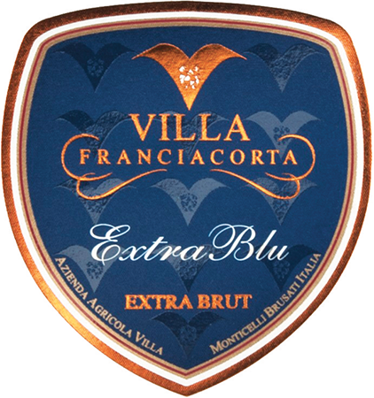 Etichetta del vino Franciacorta Extra Blu Extra Brut 2020