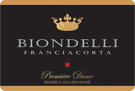 Etichetta del vino Franciacorta Riserva Première Dame Pas Dosé 2016