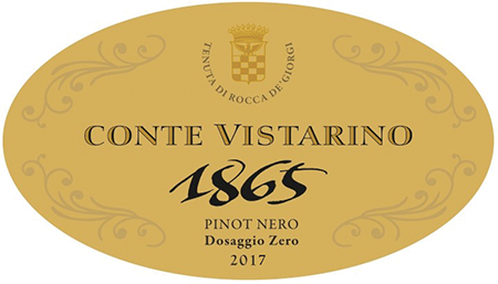 Etichetta del vino Oltrepò Pavese Metodo Classico Pinot Nero 1865 Dosaggio Zero 2017