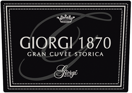 Etichetta del vino Oltrepò Pavese Metodo Classico Pinot Nero Giorgi 1870 Gran Cuvée Storica Brut 2019