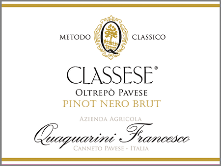 Etichetta del vino Oltrepò Pavese Metodo Classico Pinot Nero Classese Brut 2016