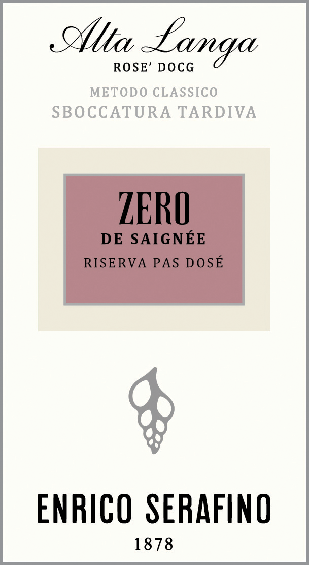 Etichetta del vino Alta Langa Riserva Zero Rosé de Saignée Pas Dosé 2018
