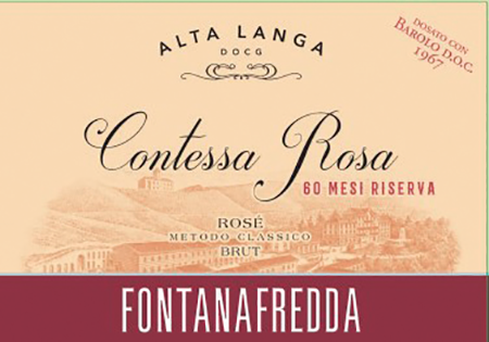 Etichetta del vino Alta Langa Riserva Contessa Rosa 60 Mesi Rosé Brut 2019