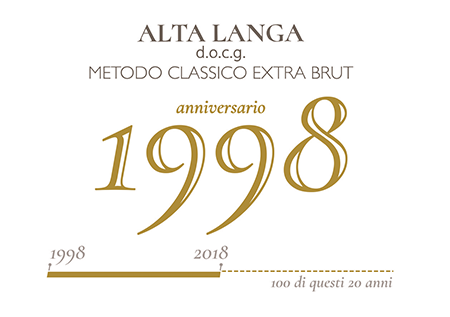 Etichetta del vino Alta Langa Anniversario 1998 Extra Brut 2020