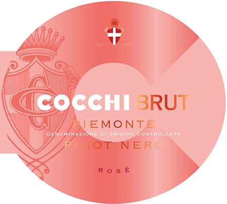 Etichetta del vino Piemonte Pinot Nero Cocchi Rosé Brut